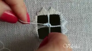 Bullion stitch as a Hardanger embroidery filling