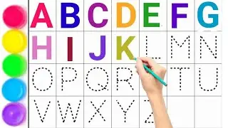 Alphabet, ABC song, ABCD, A to Z, Kids rhymes, collection for writing along dotted lines for toddler