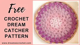 FREE crochet dream catcher pattern, Easy crochet wall hanging pattern,  Crochet wall d&eacute;cor pattern
