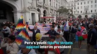 Peru&rsquo;s youth take to streets in protest  against interim president
