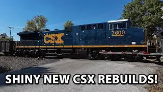 Shiny New CSX Rebuilds Powering Train M346