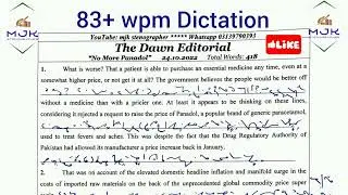 #402 :: Shorthand Dictation 85 wpm in English By MJK Stenographer