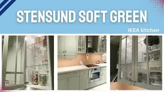 IKEA STENSUND Light Green Kitchen &ndash; Classic METOD Design with Glass Cabinets