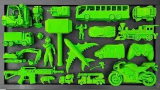 Membersihkan Mainan Mobil Balap, Truk Molen, Kereta Api, Bus Telolet, Tank Baja, Pesawat, Excavator