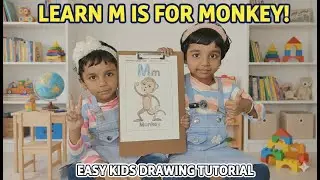Kids Drawing Learning M for Monkey 🐒#drawing #kidslearning #kids #trending 