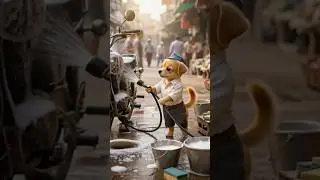 🐶Dog वॉशिंग सैंटर 😨कुत्ता गाड़ी वॉश करता है 😱#viral #shortsfeed #shortsviral #youtubeshorts #new