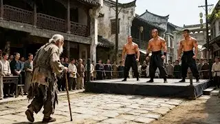 空手道高手嘲笑中国老头，不料老頭竟是太極傳人，使出太極拳秒殺他！⚔️精武門