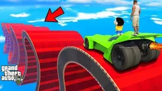 SHINCHAN AND FRANKLIN TRIED THE IMPOSSIBLE SQUARE SPIRAL LOOP TRACK PARKOUR CHALLENGE GTA 5