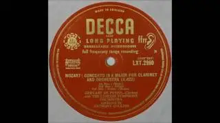 Mozart, Clarinet Concerto K 622 , Gervase de Peyer,clarinet