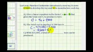 Ex:  Linear Equation Application (Write a Cost Equation)
