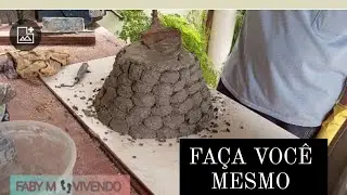 FAÇA VOCÊ MESMO,  VASO COM BOLINHAS  DE CIMENTO #façavocêmesmo