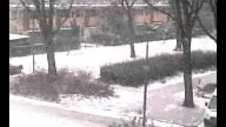 Snow from balcony in Poptahof Delft