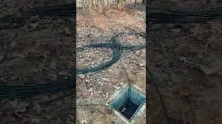 Pulling fiber cable through duct (figure 8 stack pulling method)