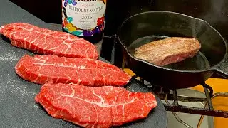 ボジョレーヌーボ買ってきたので赤身感つよつよのお肉を焼いてヌーボーをキメるだけの動画