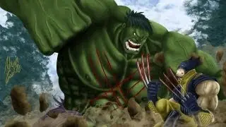 Speed Painting Hulk vs Wolverine