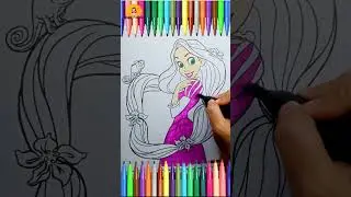 COLORING RAPUNZEL | How to Coloring Princess Rapunzel | Princess Disney #Shorts