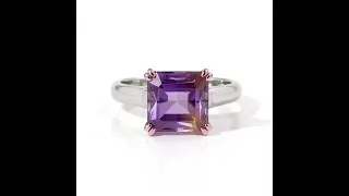 Sterling Silver & Rose Gold Ametrine Ring