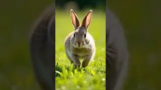 Cuttie little rabbit running #rabbit #bunny #grass #running
