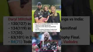 Daryl Mitchell these Innings against India 😱 Daryl Mitchell with his family #indvsnz #shorts