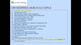Tech E Training ::SAP BOBJ 4.2 Demo Session