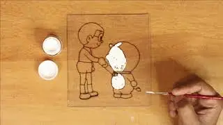 Nobita With Doraemon Drawing / easy glass painting