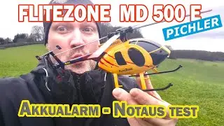 Flitezone/Pichler RC Heli Hughes MD500E (gelb)1:40 Akkualarm, Stoppt der Rotor nach einer Kollision?