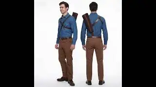 Ash Williams Cosplay Costume Blue Uniform Outfits Movie Ash vs Evil Dead #Takerlama