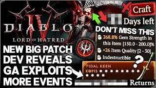 Diablo 4 - WARNING: New Big Patch, Dev Reveals, 12 GA Items, Broken Class, Exploits & More - Guide!