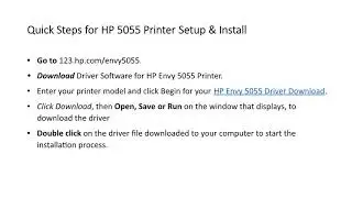 HP Envy 5055 First Time Installation Steps | 123.hp.com/envy5055
