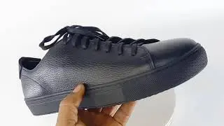Pellegrino Italian Leather Sneakers In Black