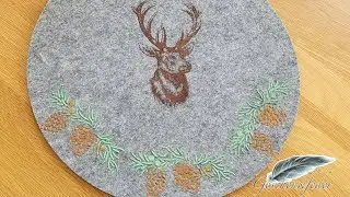 Hirschmotiv auf Filzunterlage mit Rost Effekt und Strukturpaste | 1309. DIY-Kreativ-Idee