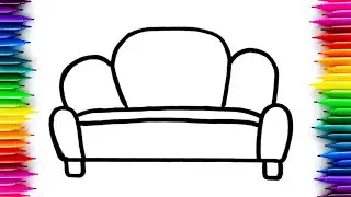 Sofa drawing, painting and colouring for kids and toddlers | draw sofa #sofa #sofadrawing