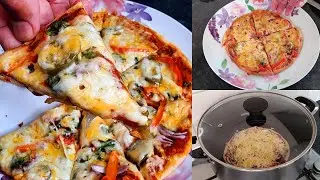 NO OVEN PIZZA AT HOME | Aaj lunch mai Bina Oven k ghar par banaya Market jaisa Pizza
