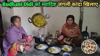 Budhani Didi को स्वादिष्ट जंगली कांदा खिलाए | Kanda Recipe | Munita Mahto Vlog