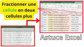 #excel convertir colonne en plusieurs colonne | cellule exel | Fractionner une cellule