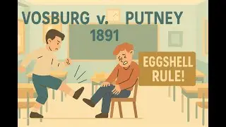 Vosburg v. Putney (1891) - Eggshell Skull Rule #VosburgvPutney #prelaw #tortlaw #lawschoolprep