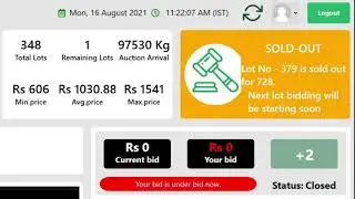 JCPC Online Auction 13 ( 16-Aug-2021 )