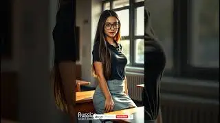 Elegant Russian Beauty in Minimalist Classroom #russianbeauty #aimodel #4kaibeauty