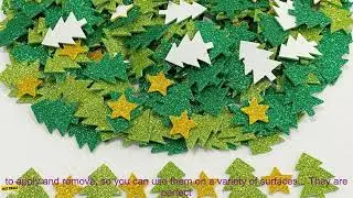 1005004868293919 100PCS New Christmas Tree Glitter Foam Stickers Craft Supplies Kids Xm