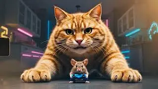 Cat mouse comedy battle 🐭😅