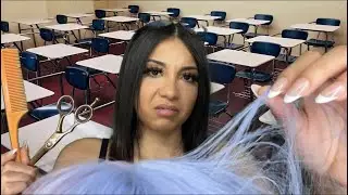 ASMR| Mean Girl Cuts Your Hair In Class 💇&zwj;♀️ Agressive roleplay