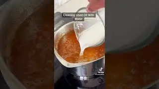 Clean Your Used Oil With Water and Cornstarch Only #tiktokcooking