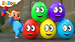 Zu Explores Colorful Surprise Eggs | Yes Yes Playground Song | ZuZoo Nursery Rhymes & Kids Songs