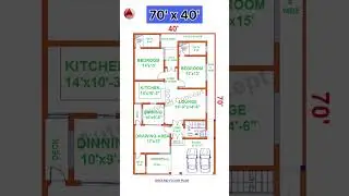 70x40 Simple House Design | Ghar ka Naksha #shorts #homeplan #homedesign