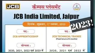 JCB company vacancy 2023! ITI job vacancy!