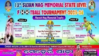 🔴LIVE: Sujan Nag Memorial State Level Football Tournament 2025-26 | Day 3 | Sonepur