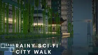 Rainy Minecraft City Walk ☔ Exploring Naoki | Cozy Walking Tour