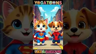 Superman Cat & Spiderman Dog Surf the City | Funny Cute Pets Shorts #cuteanimals #shorts #trending