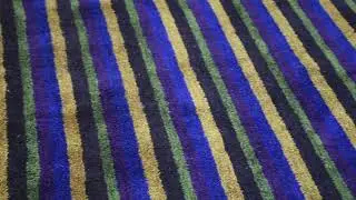 Hand Knotted Loom Silk Mix 8'x10' Area Rug Striped Multicolor LSMA97