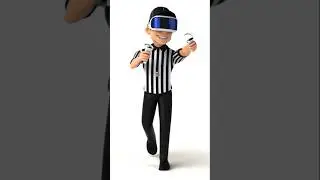 VR Referee Walk Cycle (3D Animation) gaming VR in sis hand #ai #aivideo #VR
